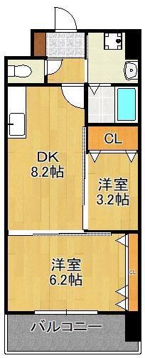 ギャラン中央｜福岡県行橋市中央２丁目(賃貸マンション2DK・11階・42.75㎡)の写真 その2