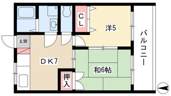 長谷川産業ビル 502｜愛知県名古屋市北区如意１丁目(賃貸マンション2DK・5階・40.00㎡)の写真 その2