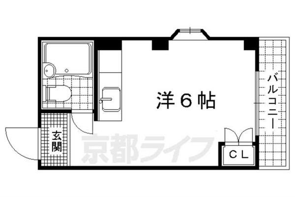 シャトー神宮道 201｜京都府京都市東山区柚之木町(賃貸マンション1R・2階・14.50㎡)の写真 その2