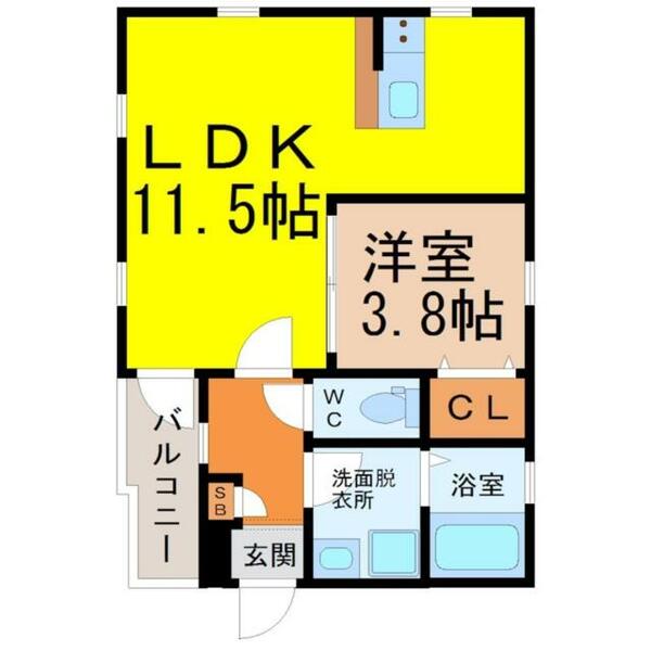 プレシャス｜愛知県名古屋市中村区中島町４丁目(賃貸アパート1LDK・2階・36.22㎡)の写真 その2