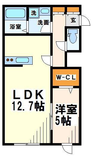 ＡＲＩＥＳＵ（アリエス）｜東京都府中市若松町１丁目(賃貸アパート1LDK・2階・43.39㎡)の写真 その2