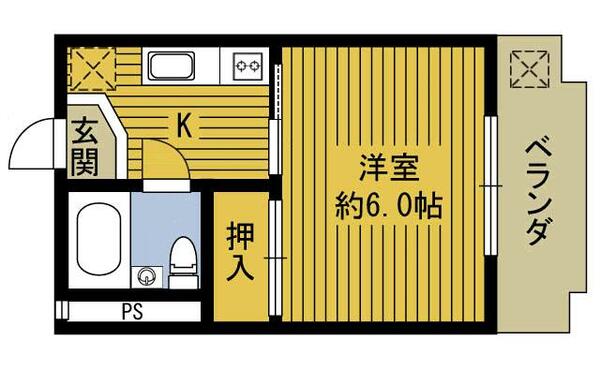 ふじさわハイランド 307｜大分県大分市住吉町１丁目(賃貸マンション1K・3階・19.00㎡)の写真 その2