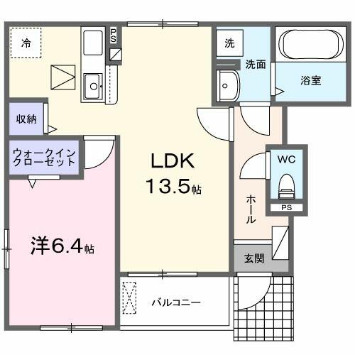 愛知県豊川市三蔵子町出口(賃貸アパート1LDK・1階・47.41㎡)の写真 その2