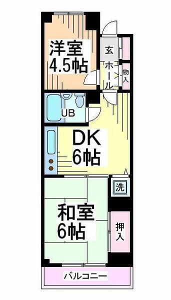 武蔵野第２パークマンション 2077｜東京都武蔵野市中町１丁目(賃貸マンション2DK・2階・36.00㎡)の写真 その2