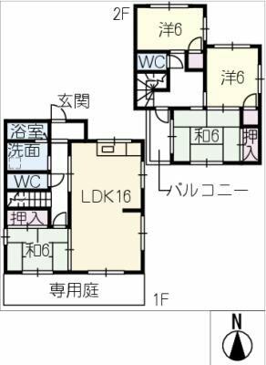 奥田貸家　中央棟｜愛知県稲沢市奥田町下二条(賃貸一戸建4LDK・--・95.24㎡)の写真 その2