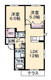 ファミーユ寿　Ｂ棟｜愛媛県新居浜市郷４丁目(賃貸アパート2LDK・1階・54.78㎡)の写真 その2