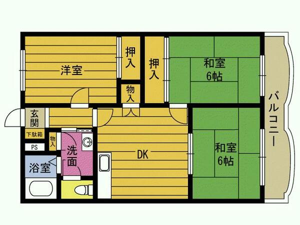 プラスハイツ須崎 305｜大分県杵築市大字片野(賃貸マンション3DK・3階・58.59㎡)の写真 その2