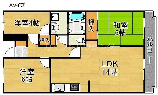 サニーコート高松｜大阪府泉佐野市高松東２丁目(賃貸マンション3LDK・5階・65.25㎡)の写真 その2