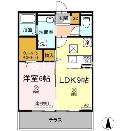 グランツ国富｜岡山県岡山市中区国富(賃貸アパート1LDK・1階・40.07㎡)の写真 その2