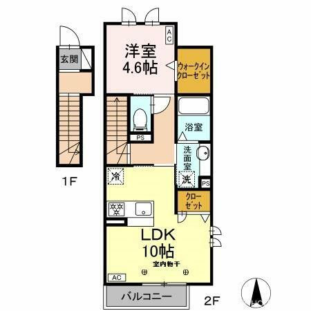 Ｌａ　Ｖｅｒｉｔｅ（Ｄ－ｒｏｏｍ刈谷市小山町） 201｜愛知県刈谷市小山町２丁目(賃貸アパート1LDK・2階・45.31㎡)の写真 その2