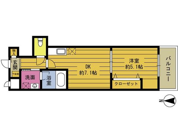 レスコ石垣東　弐番館 303｜大分県別府市石垣東２丁目(賃貸マンション1DK・3階・30.44㎡)の写真 その2