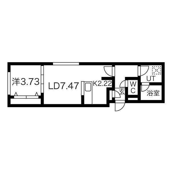 北海道札幌市西区琴似一条５丁目(賃貸マンション1LDK・4階・34.20㎡)の写真 その2