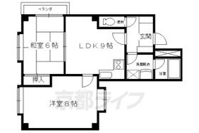 京都府京都市北区紫竹下緑町（賃貸マンション2LDK・3階・46.75㎡） その2