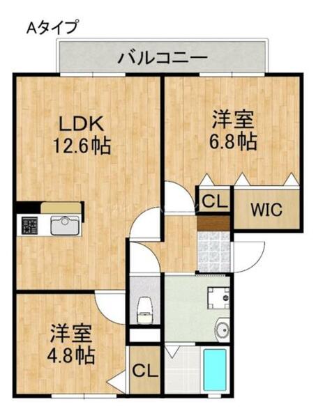 永野ハイツ｜大阪府岸和田市三田町(賃貸アパート2LDK・1階・54.81㎡)の写真 その2