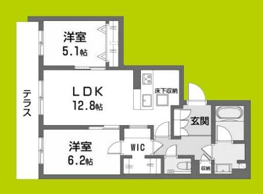 シャーメゾン　プラージュ｜大阪府大阪市鶴見区浜２丁目(賃貸マンション2LDK・1階・61.13㎡)の写真 その2