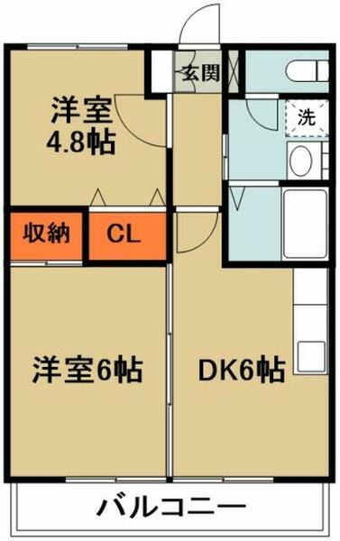 埼玉県熊谷市上之(賃貸アパート2DK・4階・45.60㎡)の写真 その2