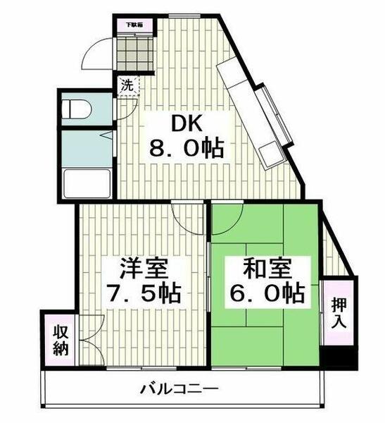 リバーハイム７１１｜神奈川県横浜市港南区野庭町(賃貸マンション2DK・2階・50.22㎡)の写真 その2
