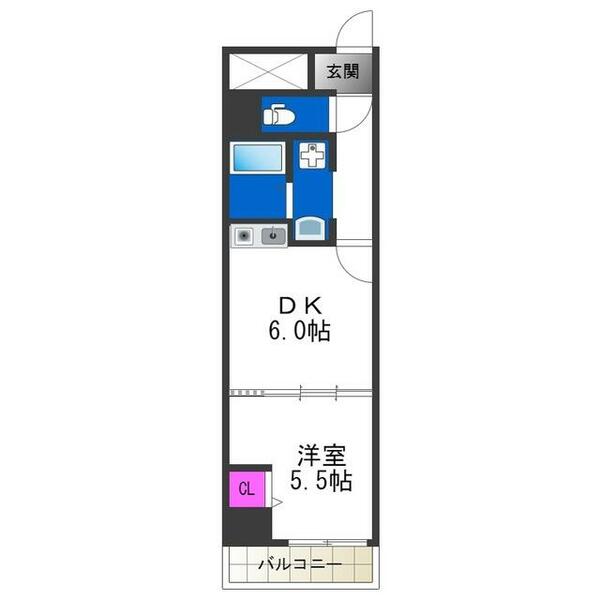 アノパーク加賀屋｜大阪府大阪市住之江区緑木１丁目(賃貸マンション1DK・4階・34.50㎡)の写真 その2