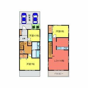 オアシス喜多山 B｜愛知県名古屋市守山区喜多山南(賃貸一戸建3LDK・--・91.97㎡)の写真 その2