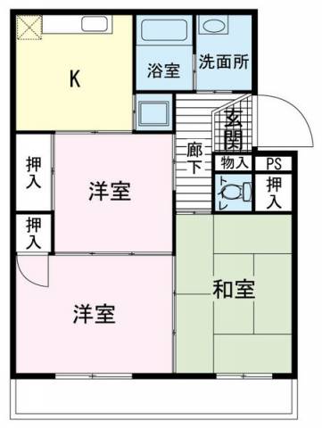 ダイマルハイツ徳倉｜静岡県三島市徳倉２丁目(賃貸マンション3DK・3階・50.22㎡)の写真 その2