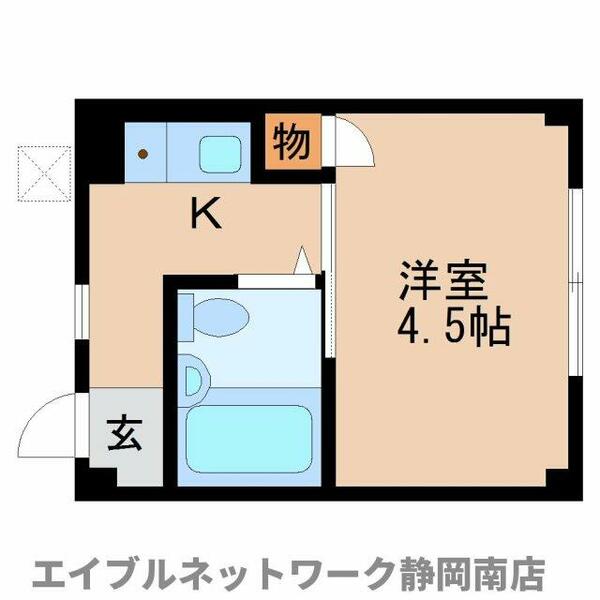 静岡県静岡市駿河区小鹿１丁目(賃貸マンション1K・3階・13.50㎡)の写真 その2