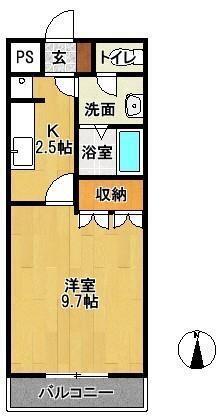 Ｍ’ｓ　ハイツ 201｜佐賀県三養基郡みやき町大字白壁(賃貸アパート1K・2階・29.75㎡)の写真 その2