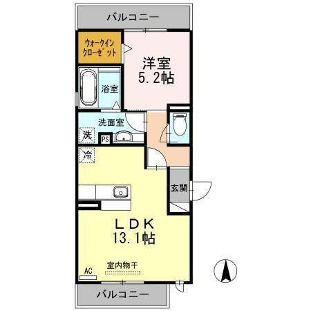 愛知県名古屋市守山区小幡宮ノ腰(賃貸アパート1LDK・2階・46.25㎡)の写真 その2