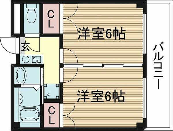 第５浦濱ビレッジ｜大阪府大阪市淀川区西三国１丁目(賃貸マンション2K・2階・30.00㎡)の写真 その2