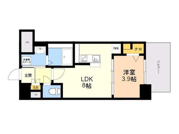 グランミレ薬院 901｜福岡県福岡市中央区薬院３丁目(賃貸マンション1LDK・9階・31.67㎡)の写真 その2