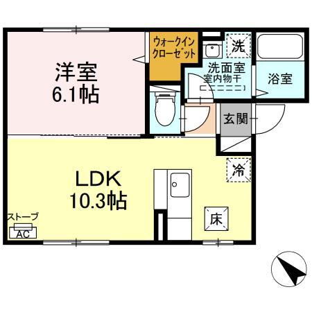 グラン・モンターニュ 101｜青森県十和田市東十五番町(賃貸アパート1LDK・1階・38.00㎡)の写真 その2