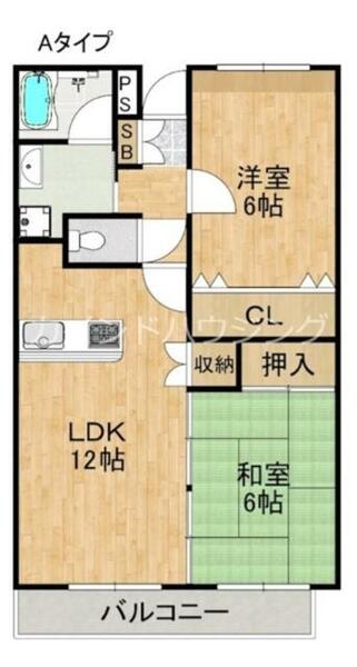 ステイブルコート｜大阪府岸和田市下松町１丁目(賃貸マンション2LDK・4階・55.14㎡)の写真 その2