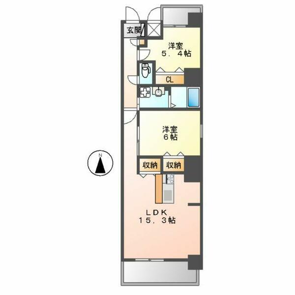 愛知県名古屋市中区平和１丁目(賃貸マンション2LDK・2階・62.89㎡)の写真 その2