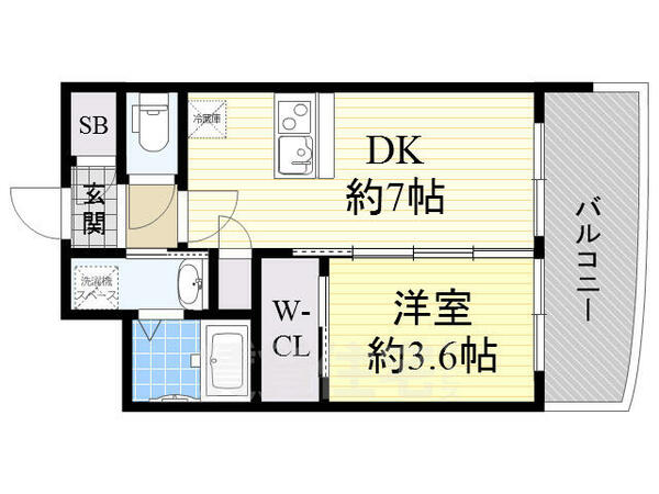 大阪府吹田市江坂町１丁目(賃貸マンション1DK・4階・29.25㎡)の写真 その2