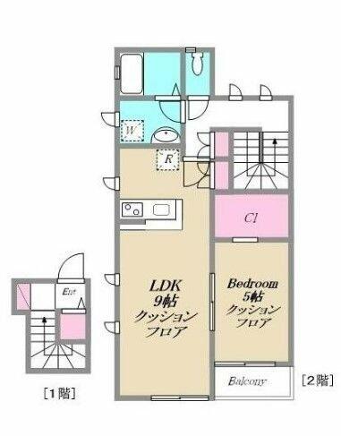 東京都大田区久が原１丁目(賃貸アパート1LDK・2階・45.85㎡)の写真 その2