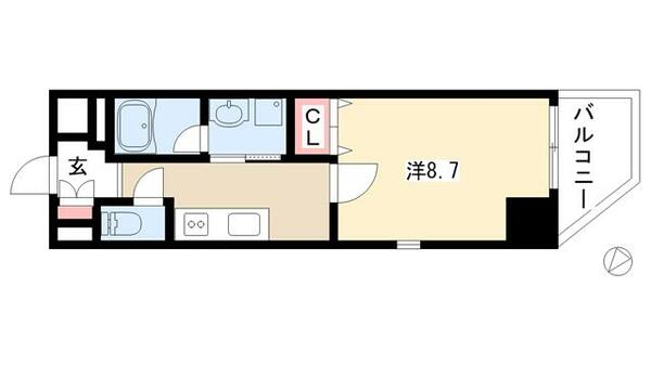 ルクレ大曽根 1301｜愛知県名古屋市北区大曽根４丁目(賃貸マンション1K・13階・29.28㎡)の写真 その2