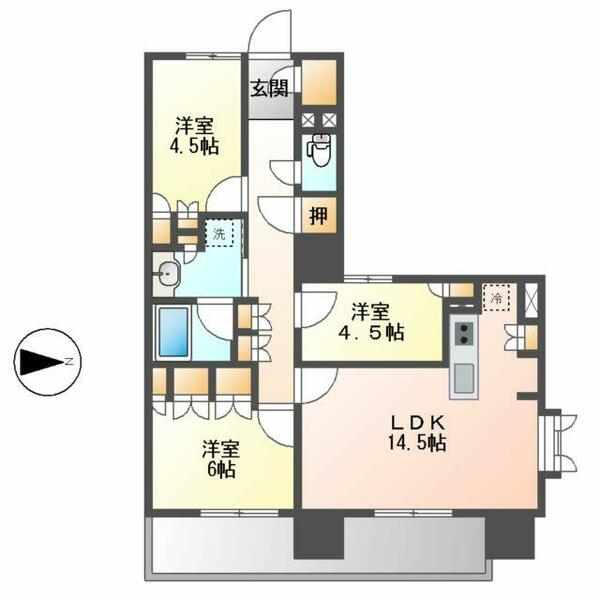 愛知県名古屋市中区丸の内２丁目(賃貸マンション3LDK・10階・69.40㎡)の写真 その2