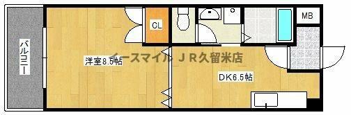クラウンⅤ 602｜福岡県久留米市津福本町(賃貸マンション1DK・6階・33.93㎡)の写真 その2