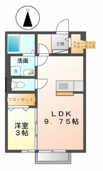 アルシオーネＤ棟 202｜群馬県太田市新井町(賃貸アパート1LDK・2階・33.39㎡)の写真 その2