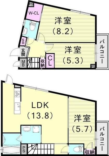 ＲＡ－ＡＳＨＩＹＡ｜兵庫県芦屋市川西町(賃貸マンション3LDK・3階・74.41㎡)の写真 その2