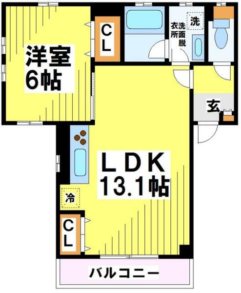 東京都調布市小島町３丁目(賃貸アパート1LDK・2階・43.26㎡)の写真 その2