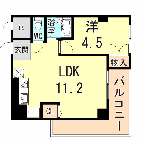 兵庫県西宮市上田東町(賃貸マンション1LDK・5階・36.60㎡)の写真 その2