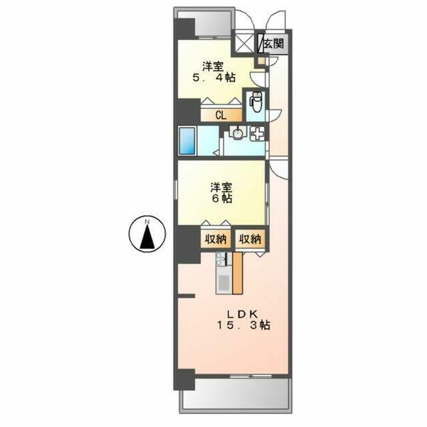 愛知県名古屋市中区平和１丁目(賃貸マンション2LDK・6階・62.89㎡)の写真 その2