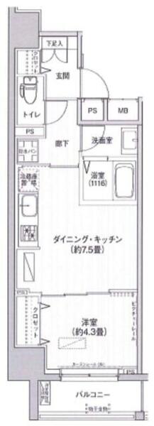 ワイズ柳橋｜東京都台東区柳橋２丁目(賃貸マンション1DK・12階・33.01㎡)の写真 その2