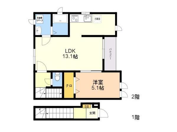 レ　セレニタ 203｜福岡県糸島市前原西４丁目(賃貸アパート1LDK・2階・47.10㎡)の写真 その2