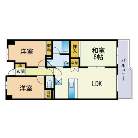 アメニティー春日 304｜福岡県春日市昇町３丁目(賃貸マンション3LDK・3階・65.77㎡)の写真 その2