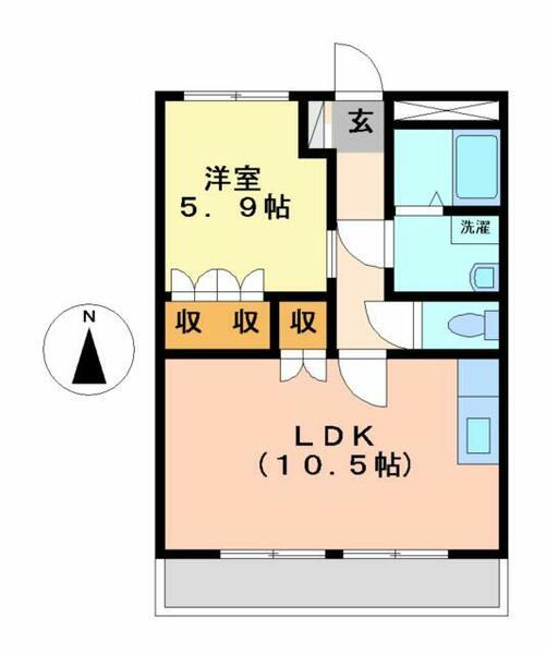 ラピュタ壱番館 205｜三重県津市川方町(賃貸アパート1LDK・1階・40.11㎡)の写真 その2