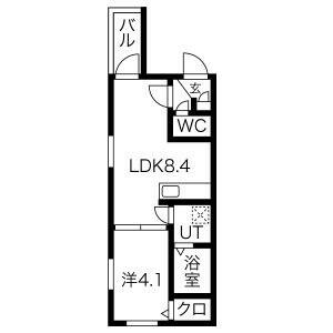 愛知県名古屋市北区八代町１丁目(賃貸アパート1LDK・3階・30.08㎡)の写真 その2