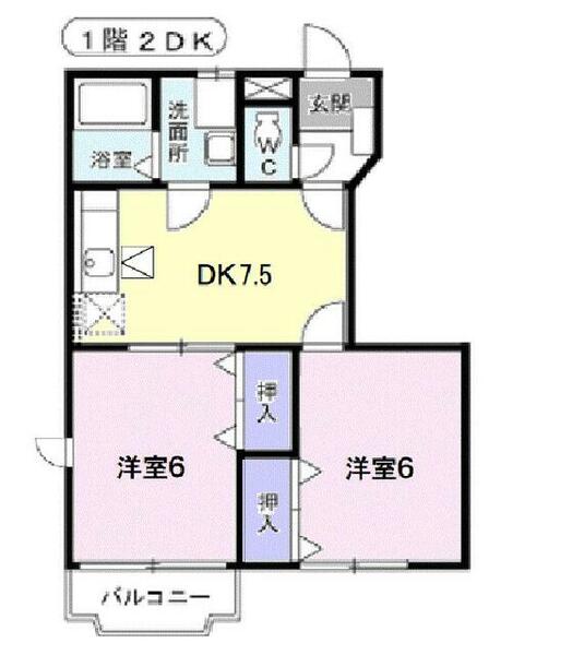 クレメント余戸Ａ｜愛媛県松山市余戸南５丁目(賃貸アパート2DK・1階・44.34㎡)の写真 その2