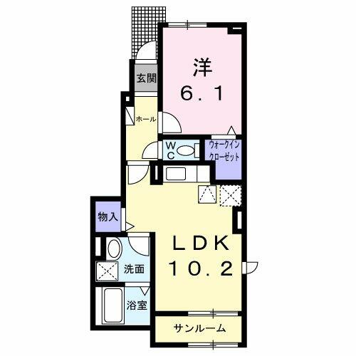 福岡県行橋市泉中央２丁目(賃貸アパート1LDK・1階・44.02㎡)の写真 その2