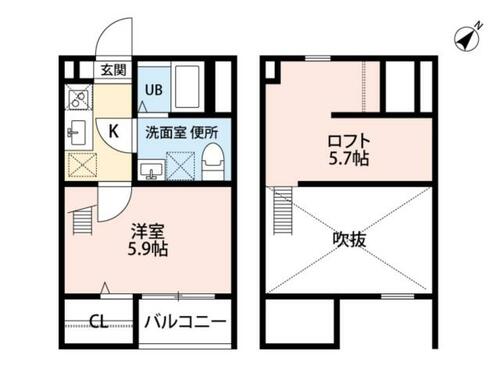 愛知県名古屋市緑区鳴海町字丸内（アパート）の賃貸物件205の間取り